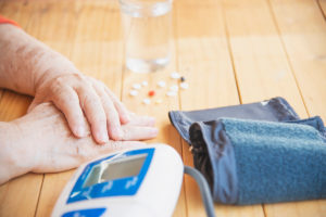 blood pressure cuff and medicine