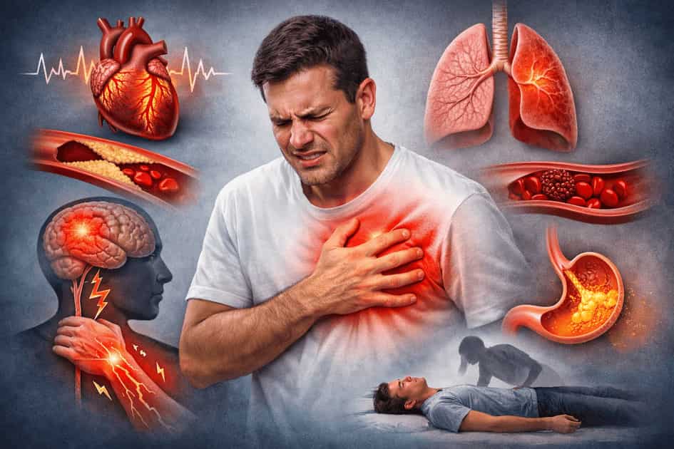 chest left side pain reason