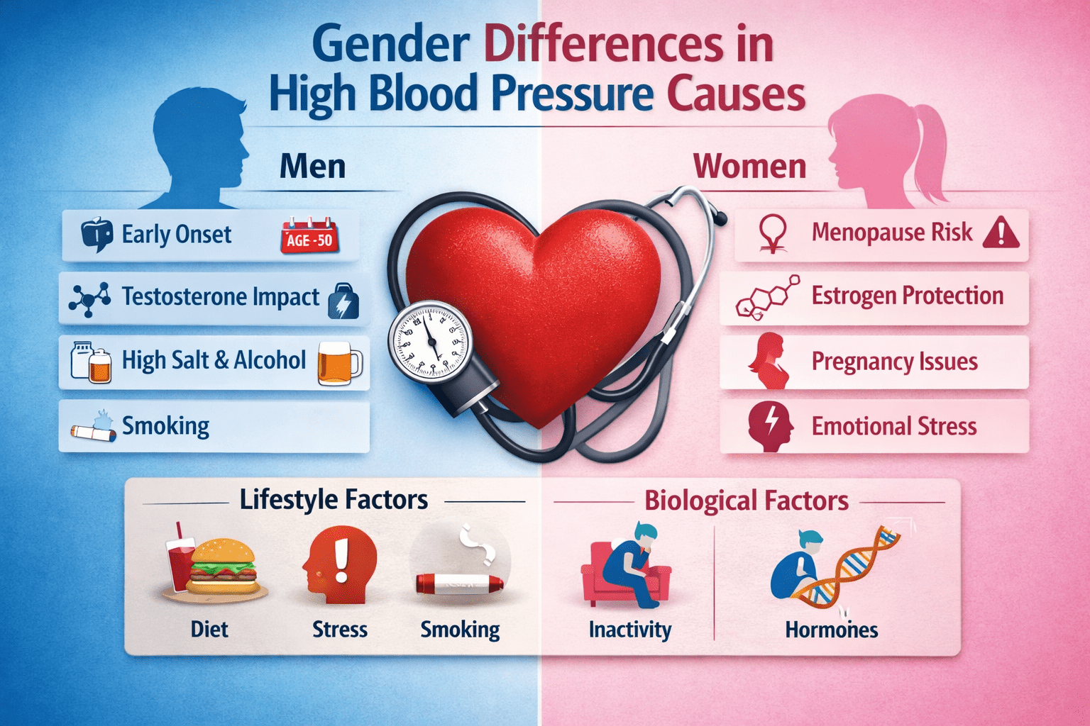 Gender Differences in High Blood Pressure Causes: What Science Reveals